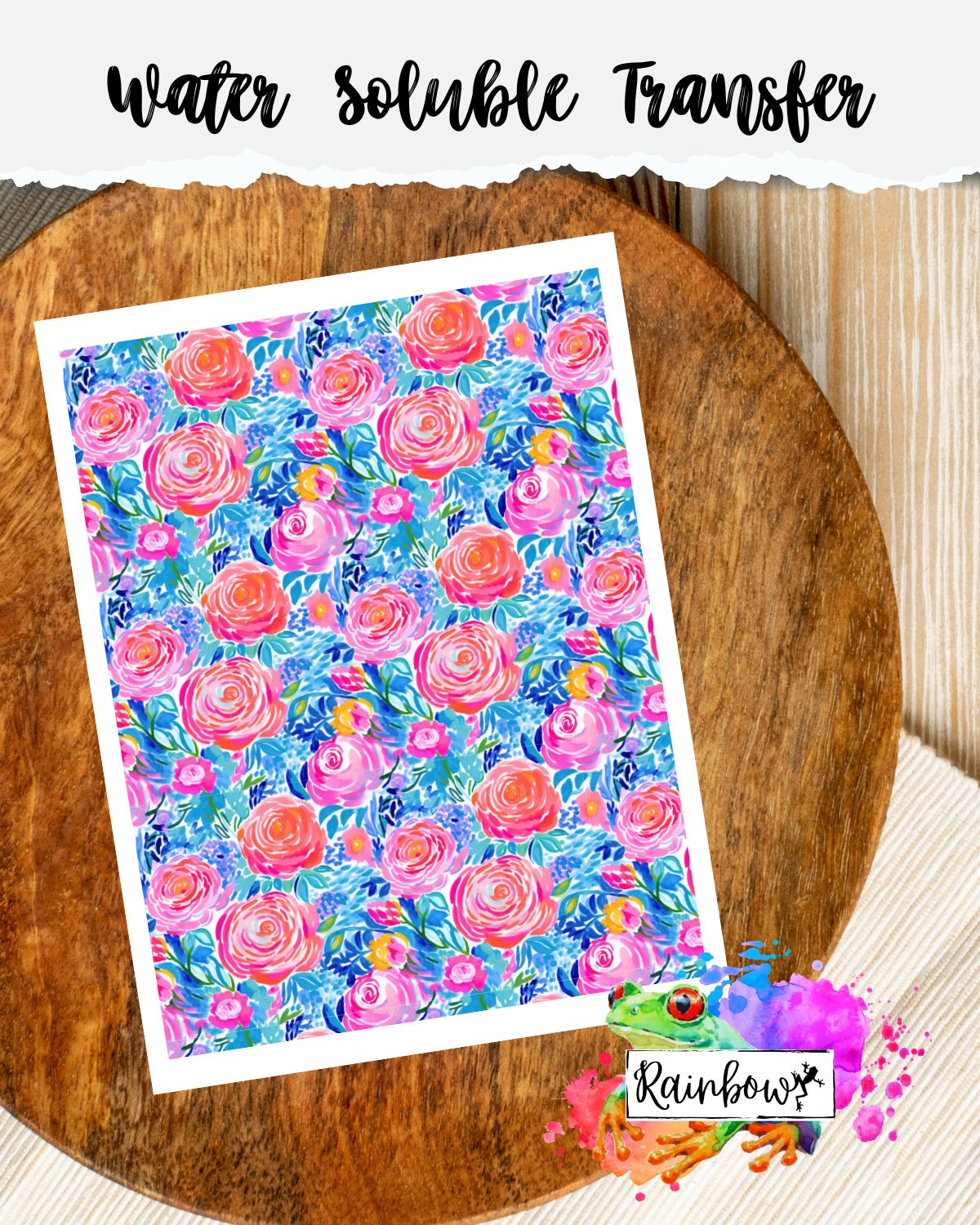 Water Soluble Transfer Paper - Preppy Roses