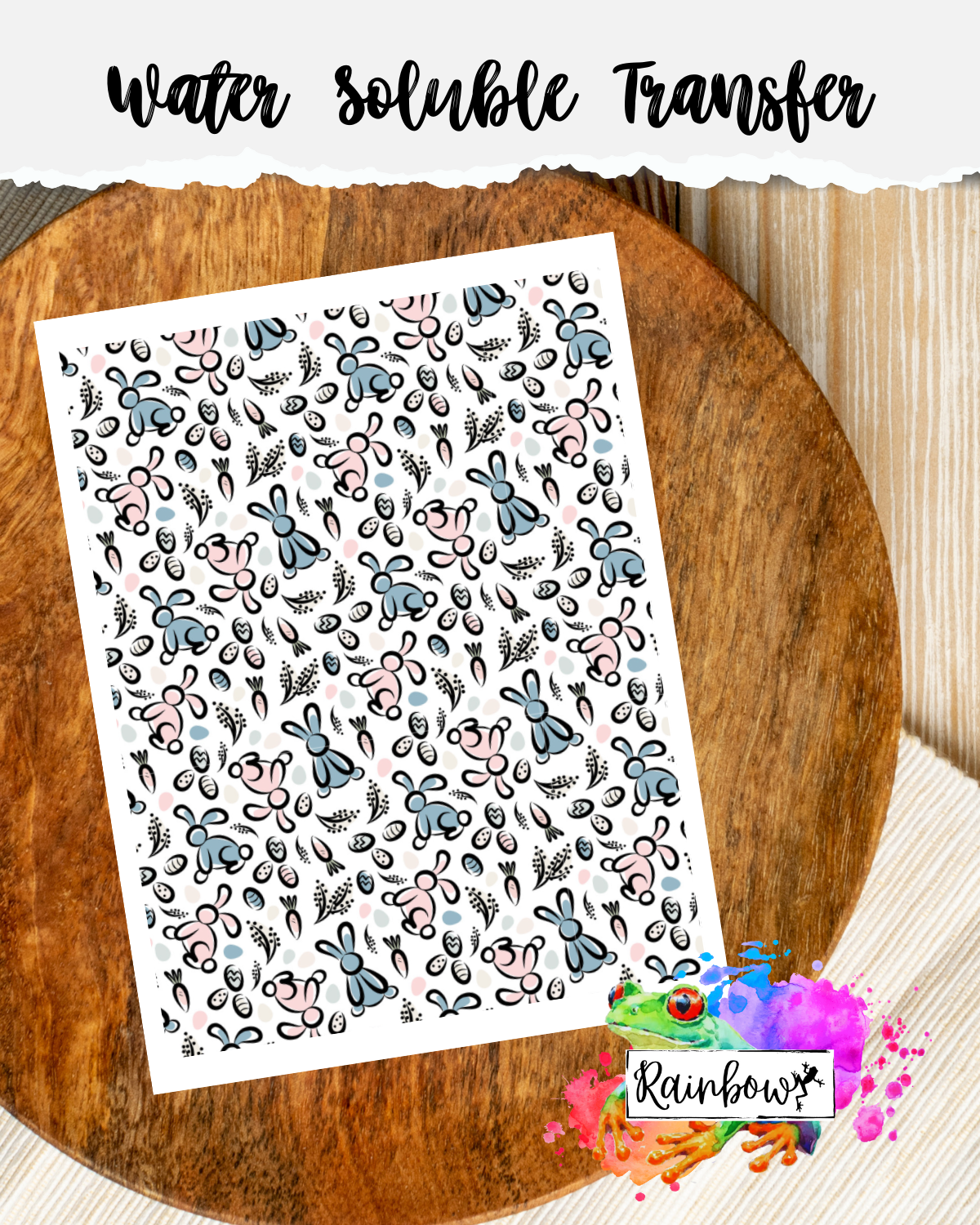 Water Soluble Transfer Paper - Watercolor Bunnies