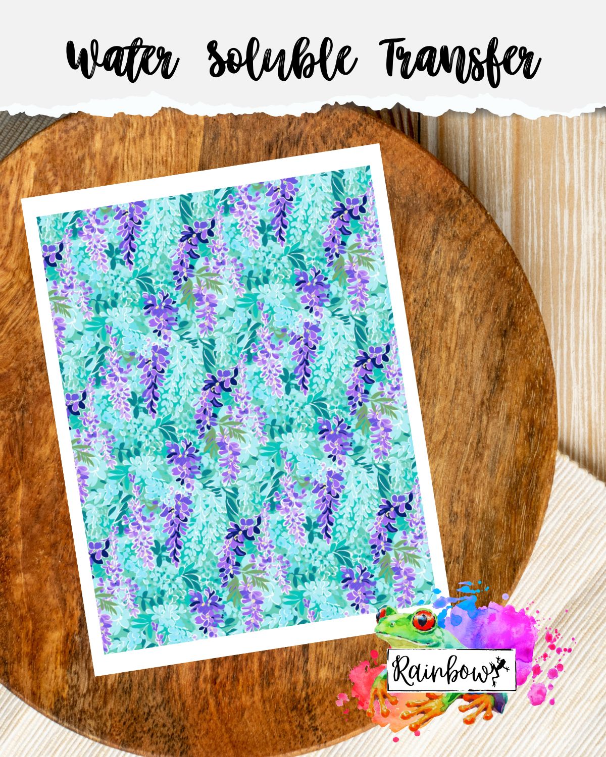 Water Soluble Transfer Paper - Wisteria Floral