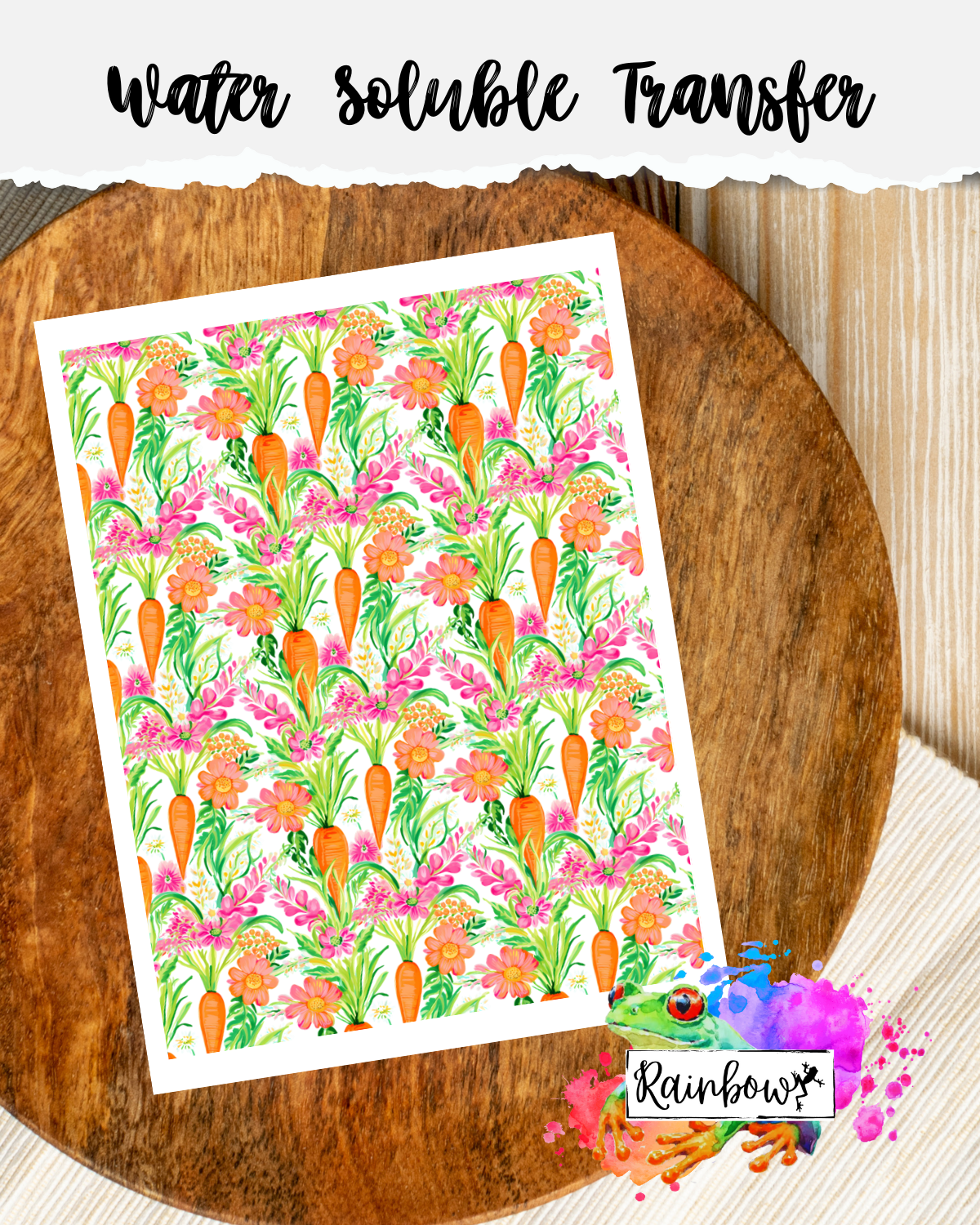 Water Soluble Transfer Paper - Watercolor Easter/Carrots