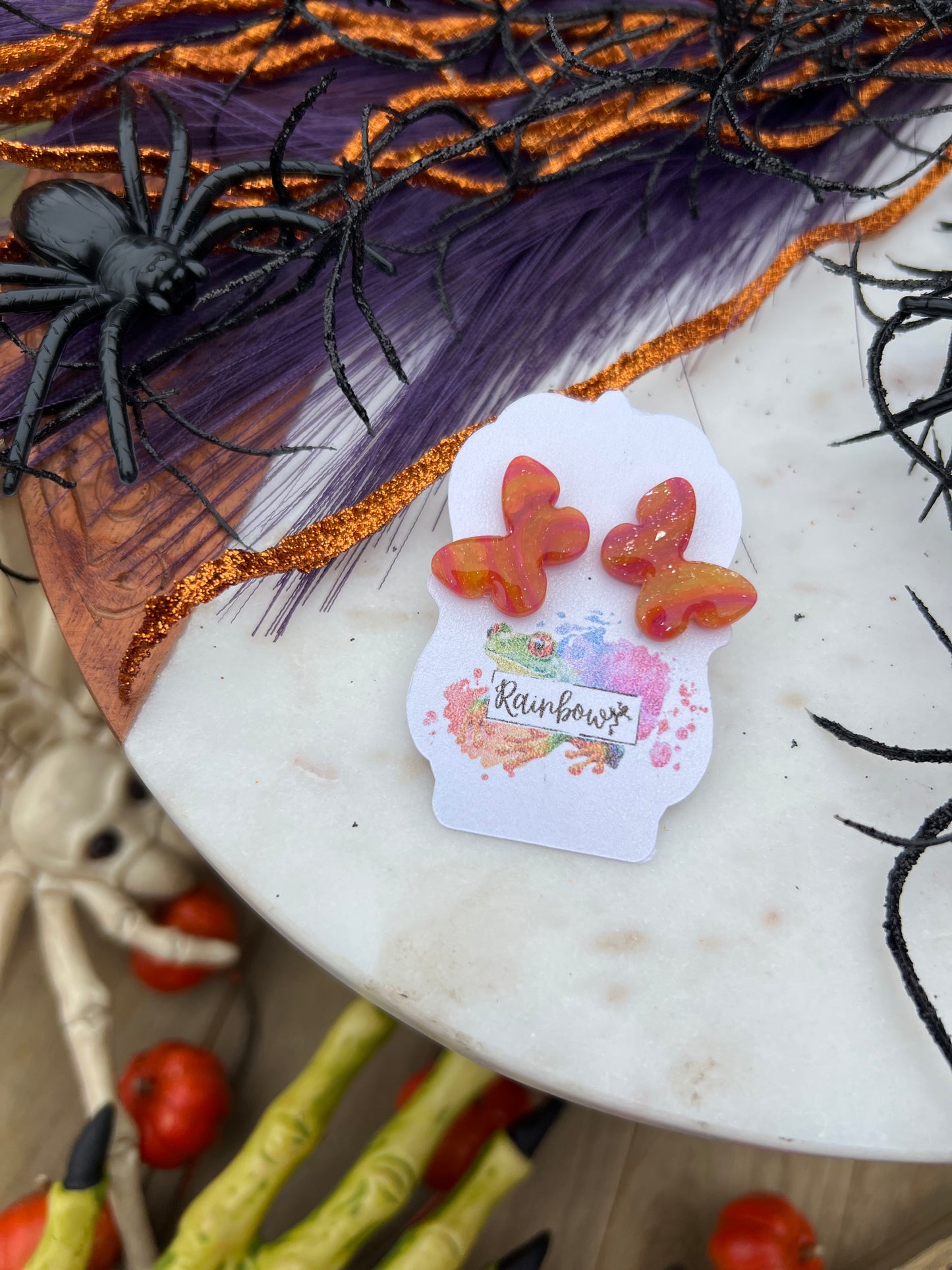 Witchy Marble, Butterfly Studs