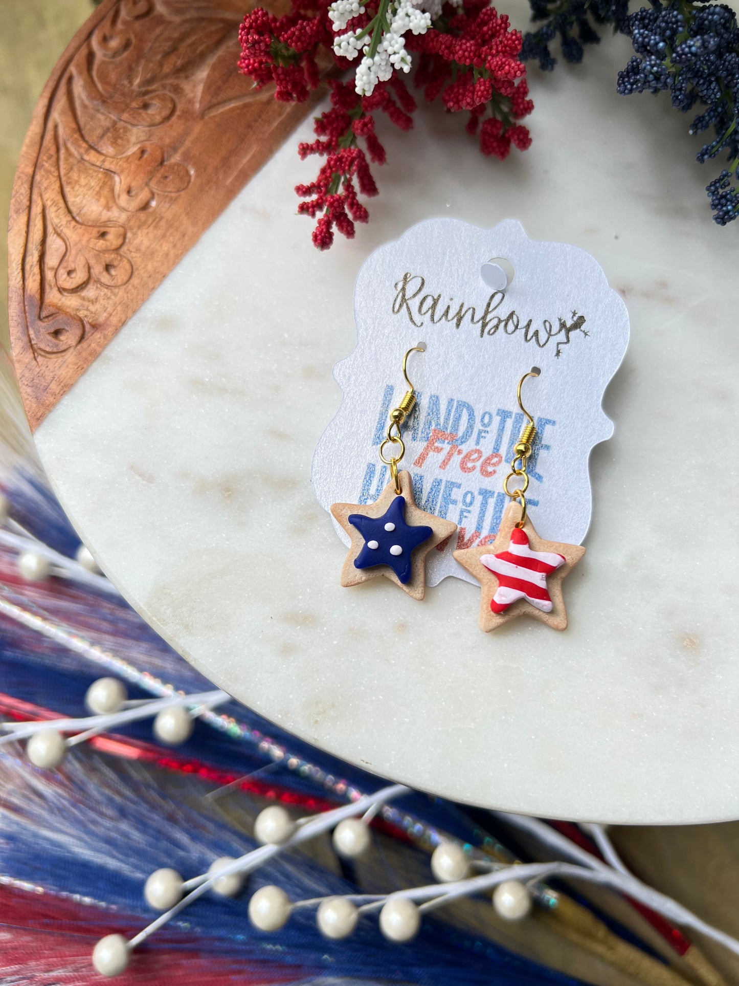 Star Spangled Sugar Cookie Earrings