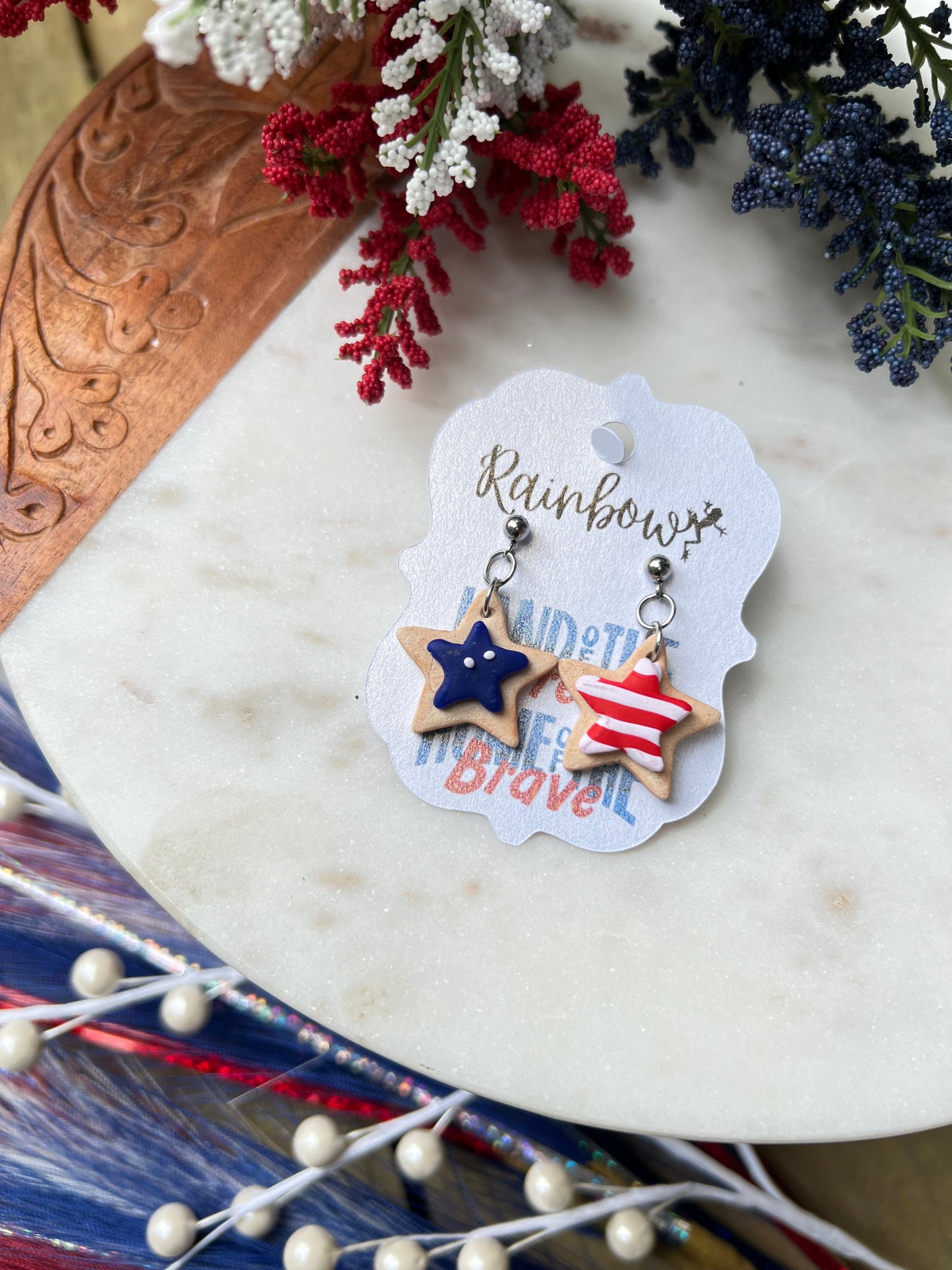 Star Spangled Sugar Cookie Earrings