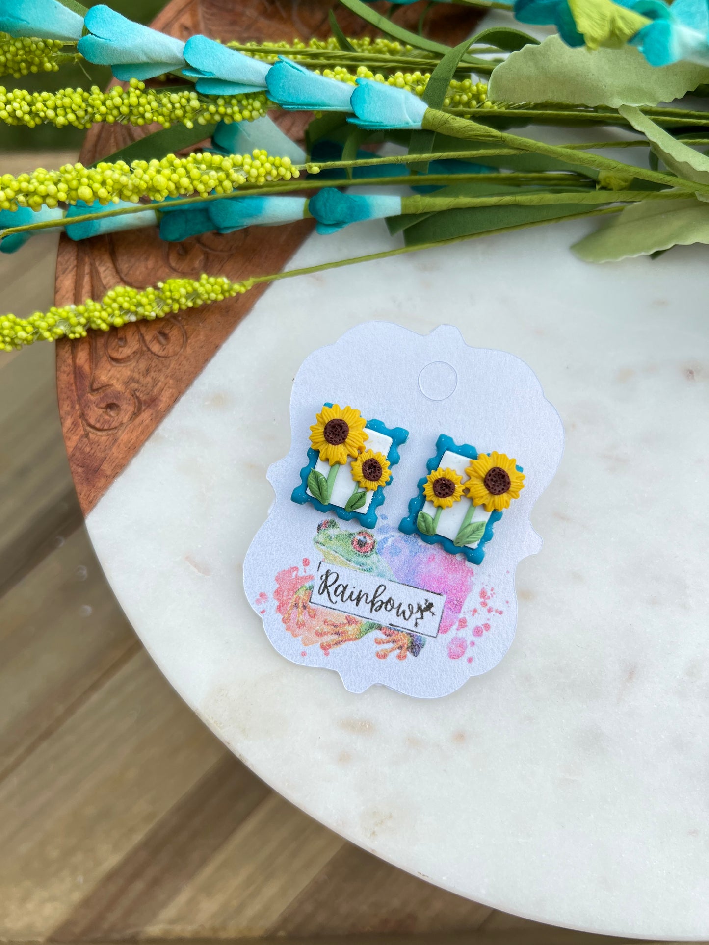 Sunflower Stamp Studs