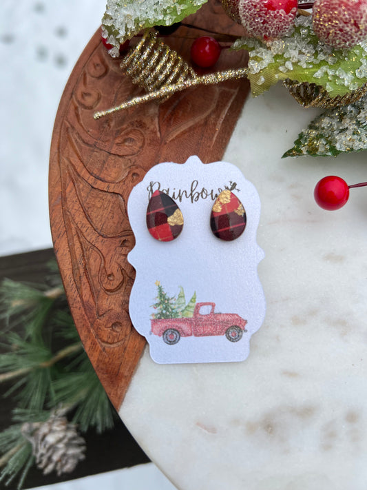 Buffalo Plaid, Teardrop Studs