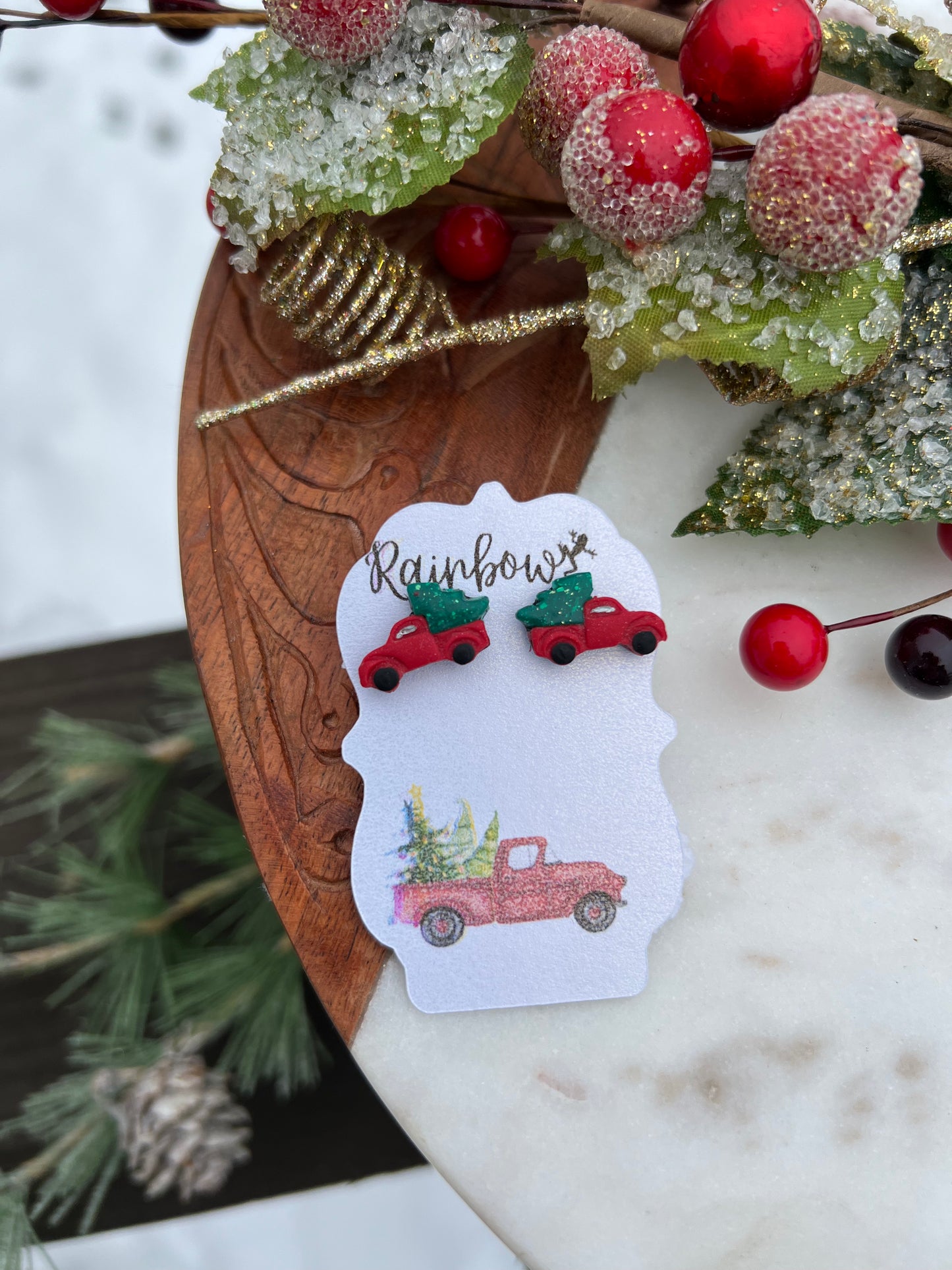 Red Christmas Truck Studs