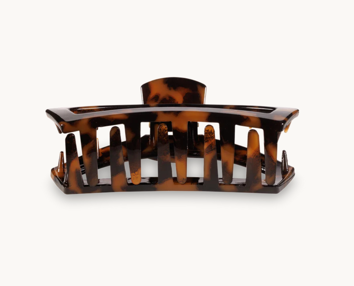 Teleties Open Hair Clip, Tortoise