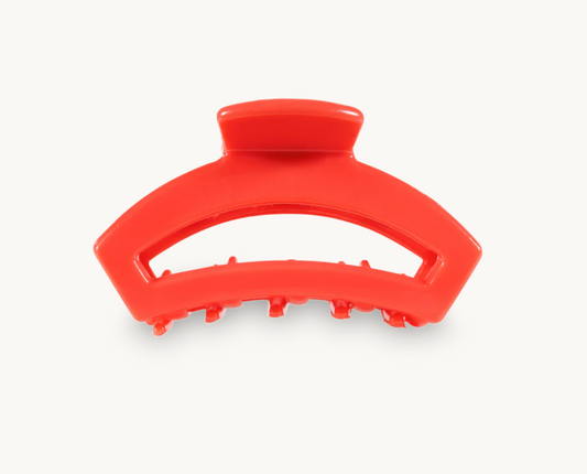 Teleties Open Hair Clip, Coral