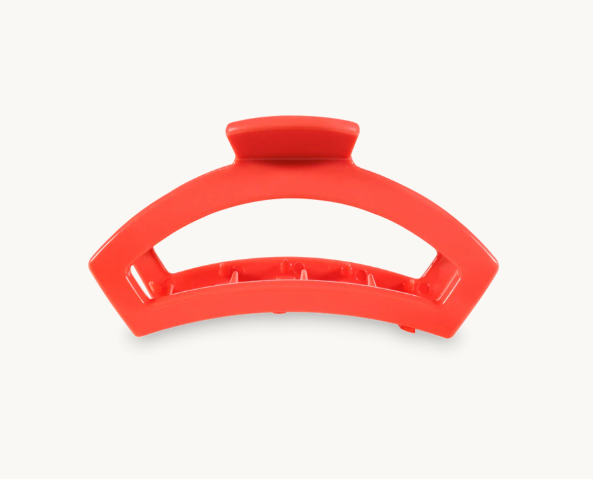 Teleties Open Hair Clip, Coral