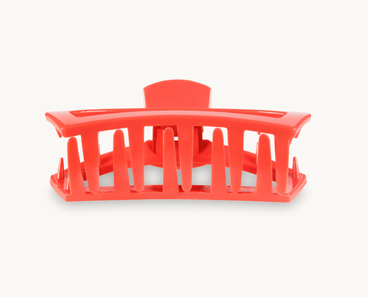 Teleties Open Hair Clip, Coral