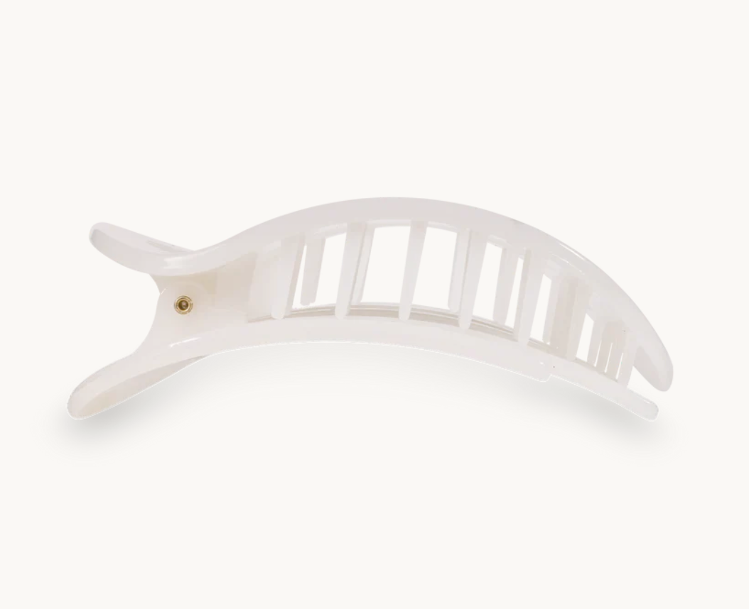 Teleties Round Flat Clips, Coconut White