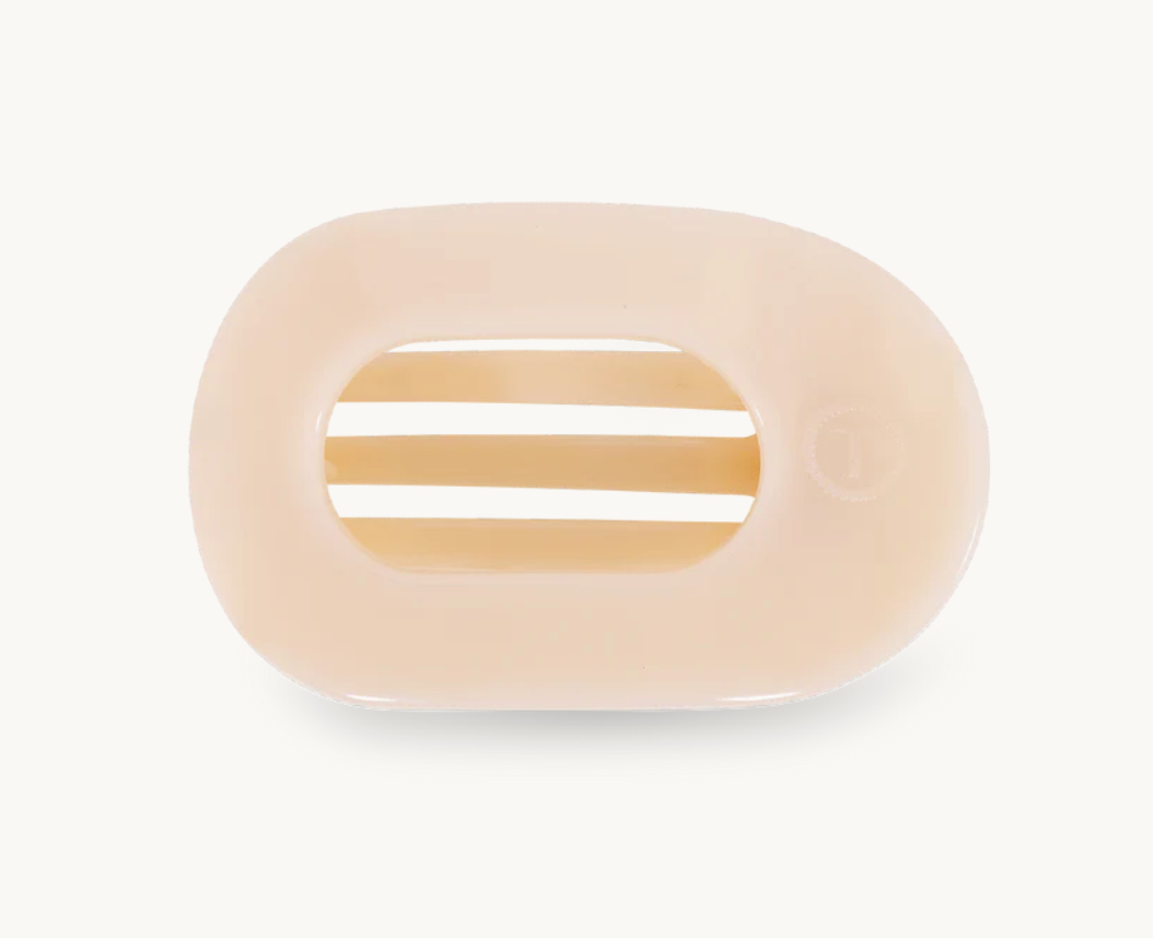 Teleties Round Flat Clips, Almond Beige