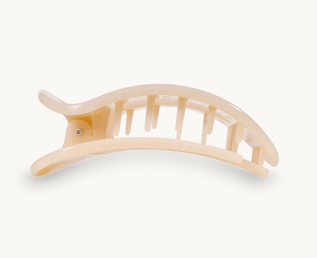 Teleties Round Flat Clips, Almond Beige