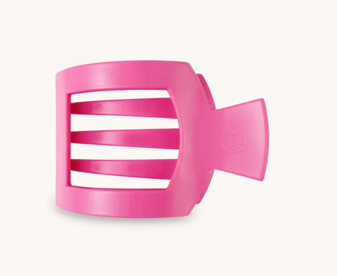 Teleties Square Flat Clips, Paradise Pink