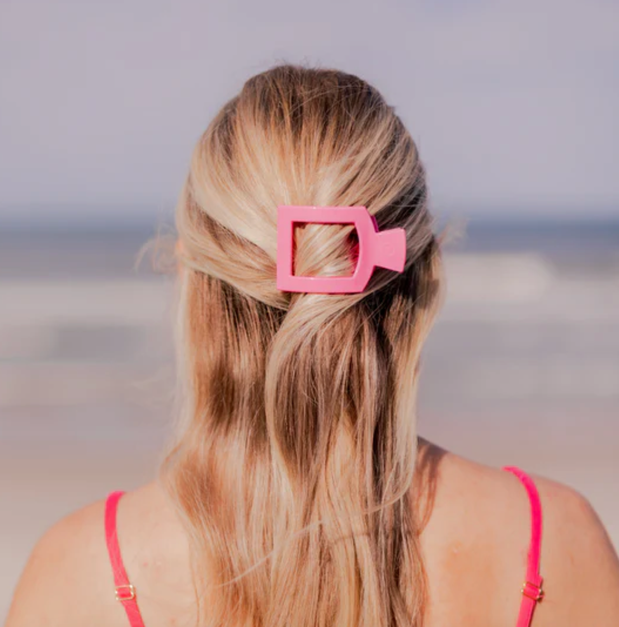 Teleties Square Flat Clips, Paradise Pink