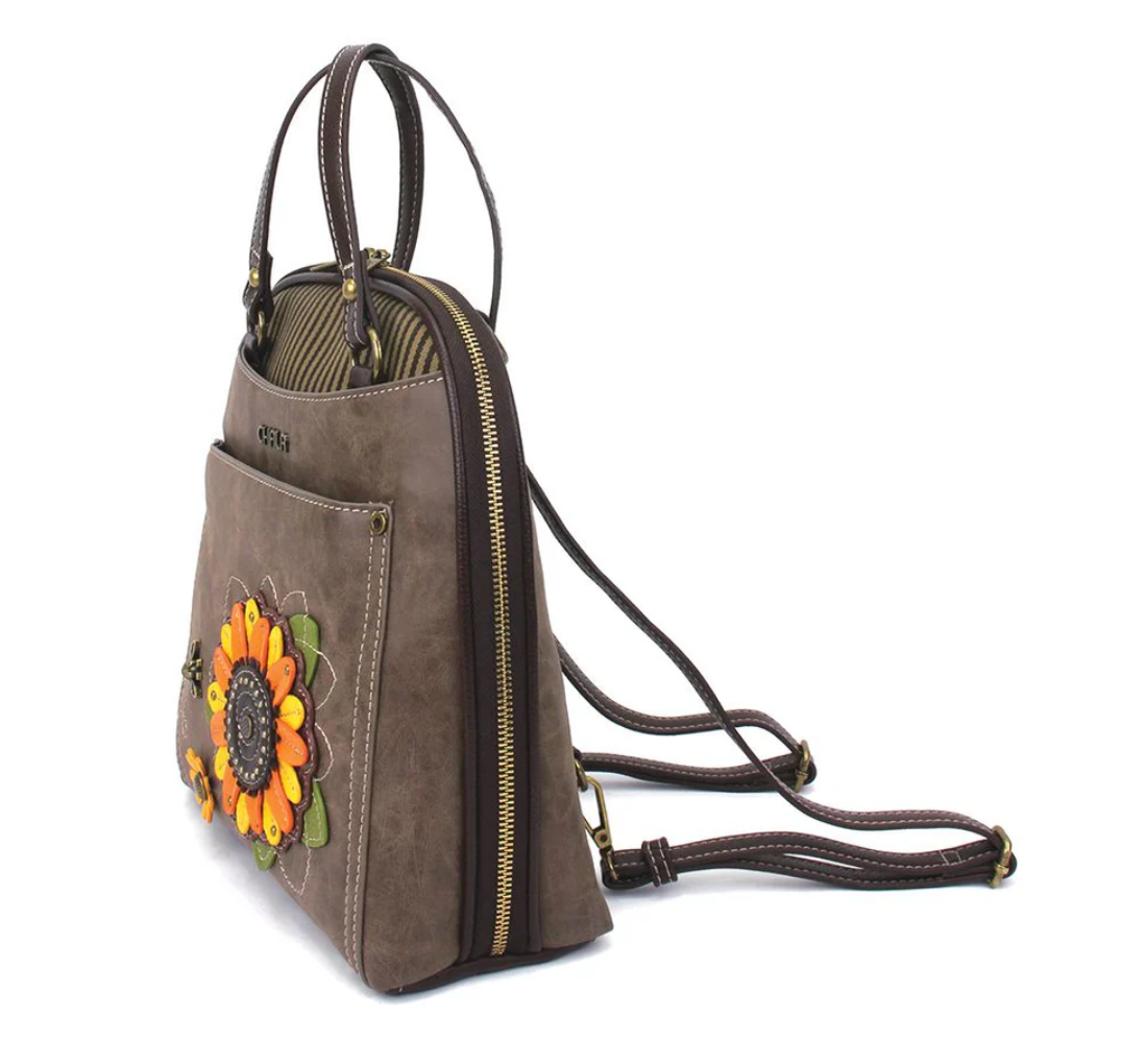 Convertible Backpack Purse, Sunflower