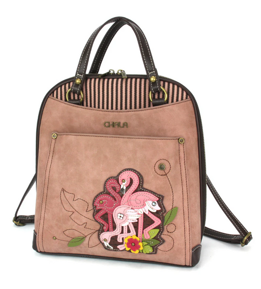 Convertible Backpack Purse, Flamingo