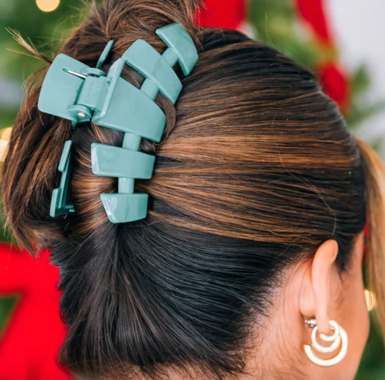 Teleties Hair Clip, Mistletoe