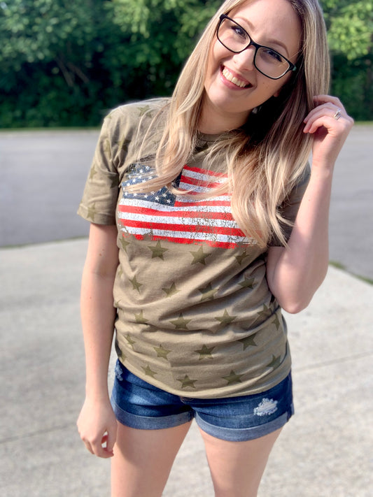 Vintage American Flag Tee